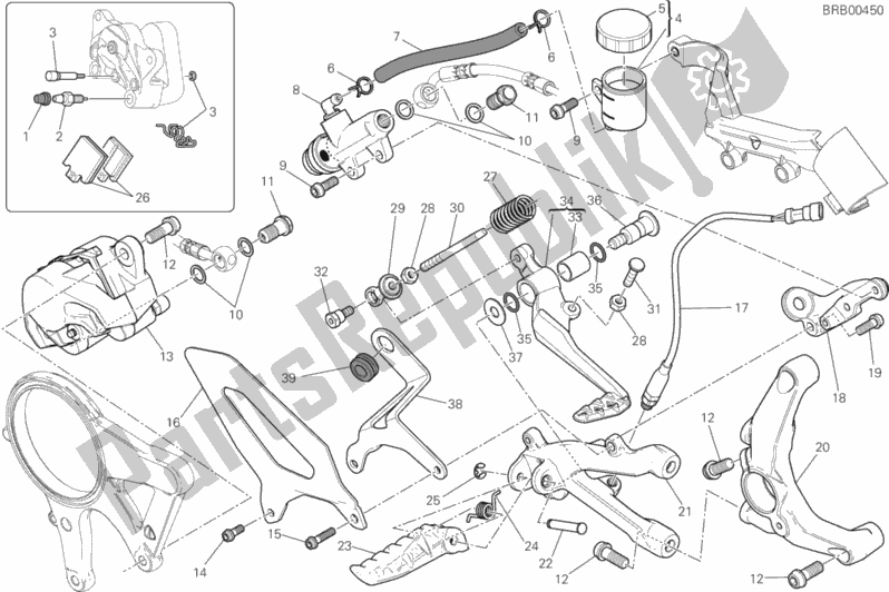 Alle onderdelen voor de Freno Posteriore van de Ducati Superbike 1199 Panigale S ABS USA 2014